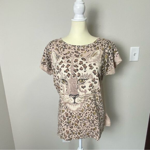 Vintage 80's East River Clothing Co. Leopard Print Glittery Top Women's Size L - Picture 10 of 16